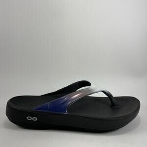 Oofos Oolala Luxe Flip Flops Womens Size 8 Purple Ombré Comfort Recovery Sandals